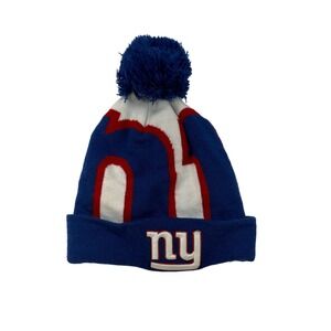 New Era NFL New York Giants Pom Pom Beanie Hat Blue White‎ Red